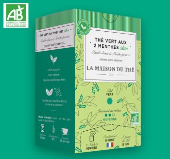 Thé vert aux 2 menthes Bio Menthe douce et Menthe poivrée